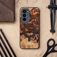 mini: Bewood Resin Case for Oppo Reno 12 Pro 5G - Orange with MagSafe (3)