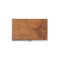 mini: Business Card Holder Inox Cat Lover Imbuia (2)