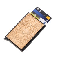 mini: Credit Card Case Bewood Inox Aztec Calendar Anegre (1)