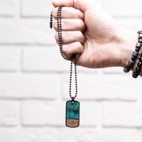 mini: Dog tag Bewood Unique - Turquoise (4)