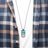 mini: Dog tag Bewood Unique - Turquoise (5)