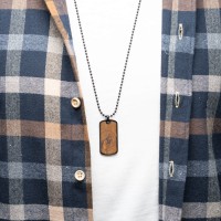 mini: Dog tag Bewood  - Wolf Imbuia (5)