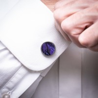 mini: Spinki do mankietów Bewood Unique - Violet - Silver - 18mm (2)