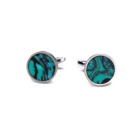 mini: Cufflinks Bewood  Unique - Turquoise - Silver - 18mm (1)