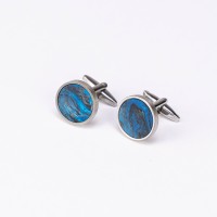 mini: Spinki do mankietów Bewood Unique - Planets - Neptun - Silver - 18mm (3)
