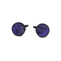 mini: Cufflinks Bewood Unique - Violet - Black - 18mm (1)