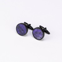 mini: Cufflinks Bewood Unique - Violet - Black - 18mm (3)