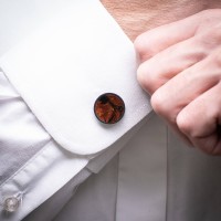 mini: Cufflinks Bewood Unique - Fire - Black - 18mm (2)