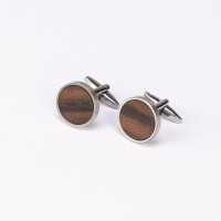 mini: Cufflinks Bewood - Ziricote - Silver - 18mm (3)