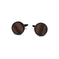 mini: Cufflinks Bewood  - Ziricote - Black - 18mm (1)