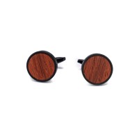 mini: Cufflinks Bewood  - Padouk - Black - 18mm (1)