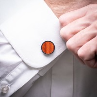 mini: Cufflinks Bewood  - Padouk - Black - 18mm (2)