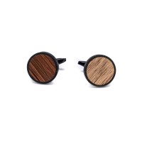 mini: Cufflinks Bewood  - Mango - Black - 18mm (1)