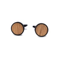 mini: Cufflinks Bewood  - Oak - Black - 18mm (1)