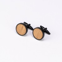mini: Cufflinks Bewood  - Oak - Black - 18mm (3)