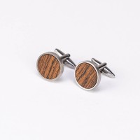 mini: Cufflinks Bewood - Bocote - Silver - 18mm (3)