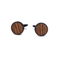 mini: Spinki do mankietów Bewood - Bocote - Black - 18mm (1)