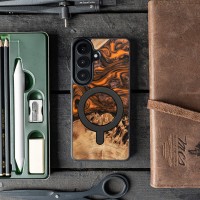 mini: Bewood Resin Case for Samsung Galaxy S26 - Orange with MagSafe (3)