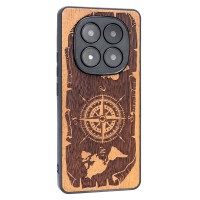 mini: Drewniane Etui Bewood do Xiaomi Redmi Note 15 Pro Plus 5G RÓŻA WIATRÓW MERBAU (2)
