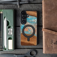 mini: Bewood Resin Case for Samsung Galaxy A57 5G - Planets - Saturn with MagSafe (3)