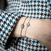 mini: Bransoletka Szczęścia Bewood - Kwiatek - Beżowa (3)