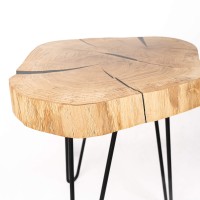 mini: Stolik nocny/kawowy Bewood Live Edge - Dąb - #1 (8)