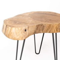 mini: Stolik nocny/kawowy Bewood Live Edge - Dąb - #3 (7)