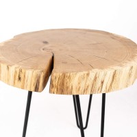 mini: Stolik nocny/kawowy Bewood Live Edge - Dąb - #5 (7)