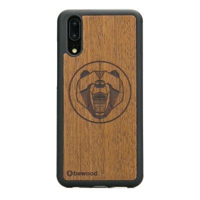 Huawei P20 Bear Merbau Wood Case