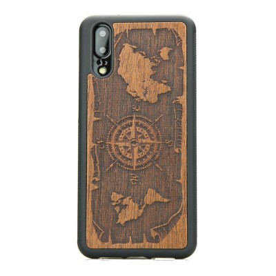 Huawei P20 Compass Merbau Wood Case