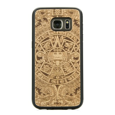 Samsung Galaxy S7 Edge Aztec Calendar Anigre Wood Case