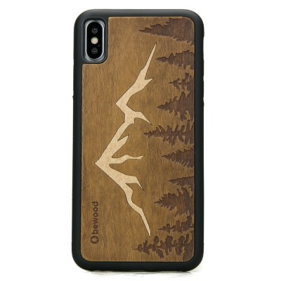 Apple iPhone XS MAX Mountains Imbuia Wood Case