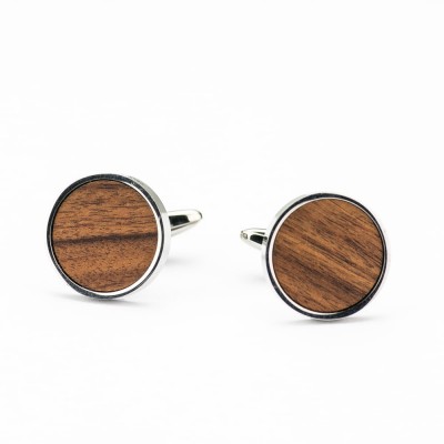 Wooden cufflinks 06 ROSEWOOD SANTOS 18MM