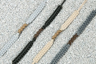 Wooden Bracelet Zodiac Sign  Aquarius  Merbau Cotton