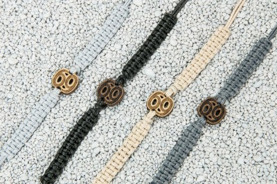 Wooden Bracelet Zodiac Sign  Cancer  Anigre Cotton