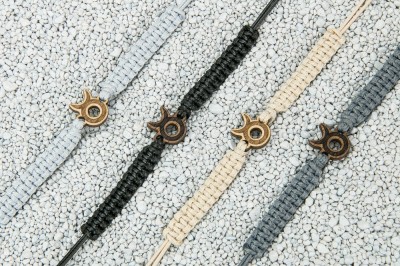 Wooden Bracelet Zodiac Sign  Taurus  Merbau Cotton