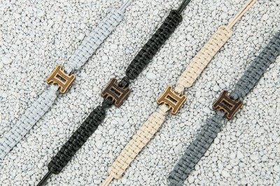 Wooden Bracelet Zodiac Sign  Gemini  Merbau Cotton