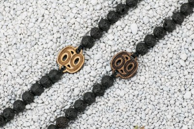Wooden Bracelet Zodiac Sign  Cancer  Merbau Stone