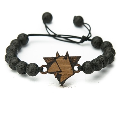 Wooden Bracelet Dog 01 Merbau Stone