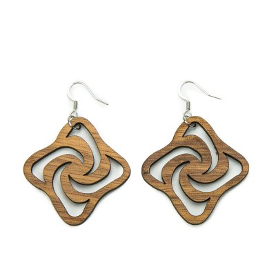 Wooden earrings VESTA Zebrano