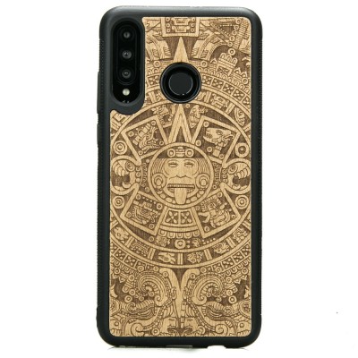 Huawei P30 Lite Aztec Calendar Anigre Wood Case