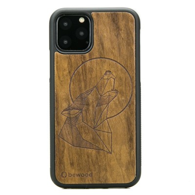 iPhone 11 PRO Wolf Imbuia Wood Case