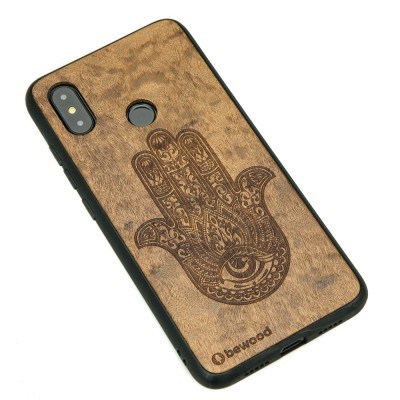 Drewniane Etui Xiaomi Mi 8 HAMSA IMBUIA