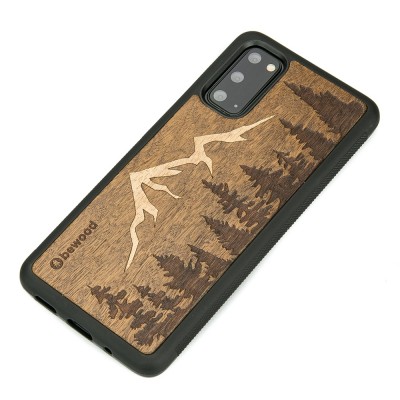 Samsung Galaxy S20 Mountains Imbuia Wood Case