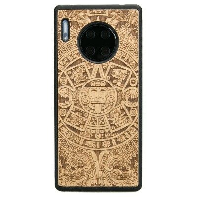 Huawei Mate 30 Pro Aztec Calendar Anigre Wood Case