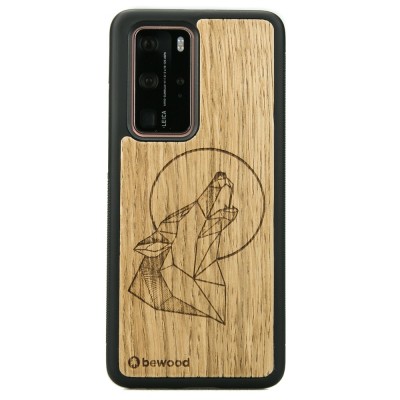 Huawei P40 Pro Wolf Oak Wood Case