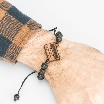Wooden Bracelet Tape Merbau Stone