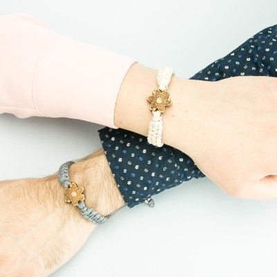 Wooden Bracelet Atom Anigre Cotton