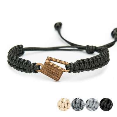 Wooden Bracelet Film Slate Anigre Cotton