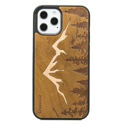 Apple iPhone 12 Pro Max Mountains Imbuia Wood Case